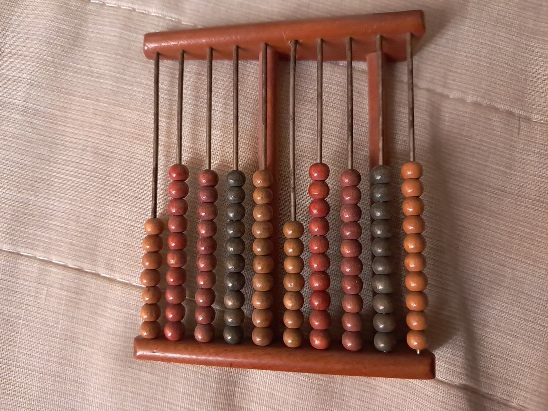 A small wooden abacus